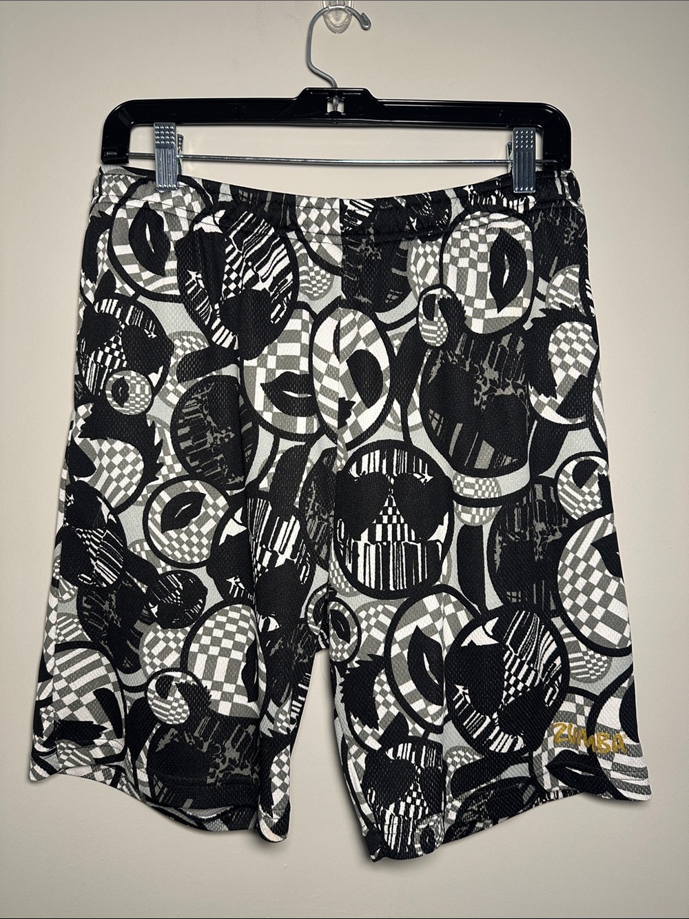 Zumba Fitness Black & White Graphic athletic Shorts